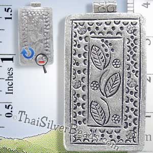 Ethnic Leaf Design Silver Pendant - P0525- (1 Piece)_1
