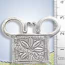Hill Tribe Spirit Lock Silver Pendant - P0525a- (1 Piece)