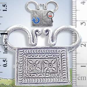 Ethnic Spirit Lock Silver Pendant - P0527- (1 Piece)_1