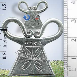 Spirit Lock Triangular Silver Pendant - P0529 - (1 Piece)_1