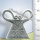 Spirit Lock Triangular Silver Pendant - P0529 - (1 Piece)