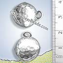 Hammered Silver Ball Hill Tribe Charm - P0583 - (1 Piece)