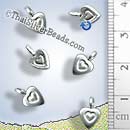 Cute Heart Silver Charm - P0629 - (1 Piece)