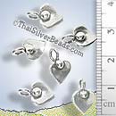 Anthurium Flower Silver Charm - P0653 - (1 Piece)