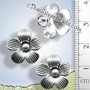 Radiant Silver Flower Hill Tribe Charm - P0685 - (1 Piece)