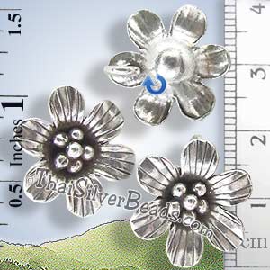 Flower Silver Charm - P0687 - (1 Piece)_1