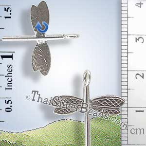 Dragonfly Silver Drop Pendant - P0694 - (1 Piece)_1
