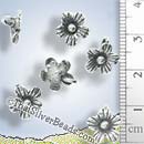 Silver Flower Etched Petals Charm - P0698 - (1 Piece)