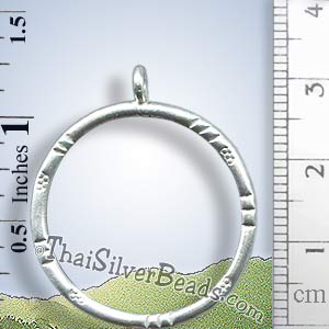 Circular Stamped Hoop Pendant - P0726 - (1 Piece)_1