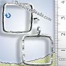 Square Silver Pendant - P0728 - (1 Piece)