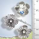 Hill Tribe Flower Charm - P0731 - (1 Piece)