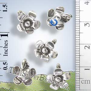 Flower Silver Charm - P0732 - (1 Piece)_1