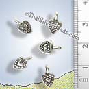 Heart Within Heart Silver Charm - P0749 - (1 Piece)