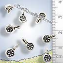 Silver Flower Print Charm - P0762 - (1 Piece)