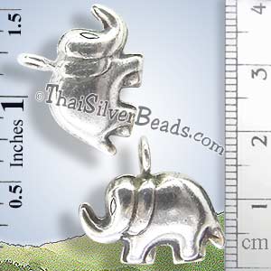 Elephant Silver Charm - P0775- (1 Piece)_1