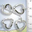 Hammered Silver Open Heart Charm - P0820 - (1 Piece)