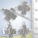 Hammered Silver Cross Pendant - PCUS006 - (1 Piece)