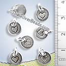 Silver Heart Tag Charm - PCUS010 - (1 Piece)