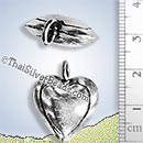 Heart Silver Puff Pendant Oxidized - PCUS024 - (1 Piece)