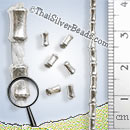 27 - 28 inch - Bone Shape Silver Tube Bead Strand - FULLB0014