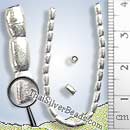 27 - 28 inch - Rice Seed Silver Bead Strand - FULLB0018 - Approx 4mm x 2.5mm Beads
