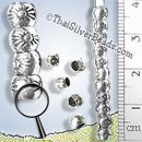 27 - 28 inch Daisy Flower Hilltribe Silver Bead Strand - FULLB0039