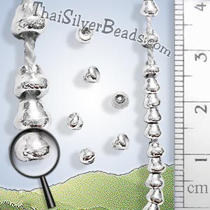 27 - 28 inch Small Silver Cone Bead Strand - FULLB0127_1