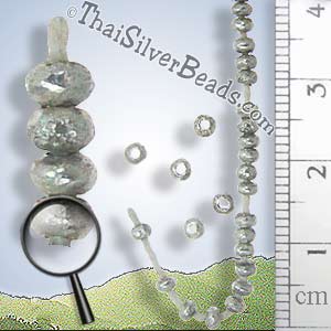 Strands - Round Small Silver Beads - B0137 - 9 inch Strand (22.8 cm)_1