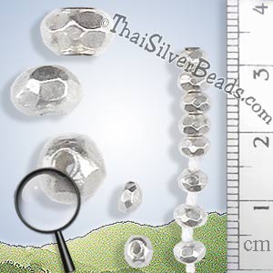 Strands 4.5mm Faceted Silver Nugget Bead - B0174-4.5mm - 6 inch Strand_1