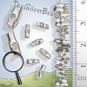 27 - 28 inch Log Shape Silver Beads Strand - FULLB0209_1